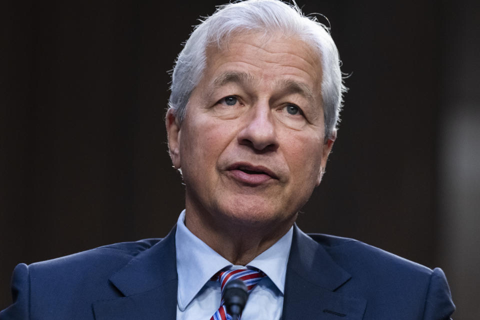 UNITED STATES - SEPTEMBER 22: Jamie Dimon, CEO of JPMorgan Chase, testifies during the Senate Banking, Housing, and Urban Affairs Committee hearing titled Annual Oversight of the Nations Largest Banks, in Hart Building on Thursday, September 22, 2022. (Tom Williams/CQ-Roll Call, Inc via Getty Images)