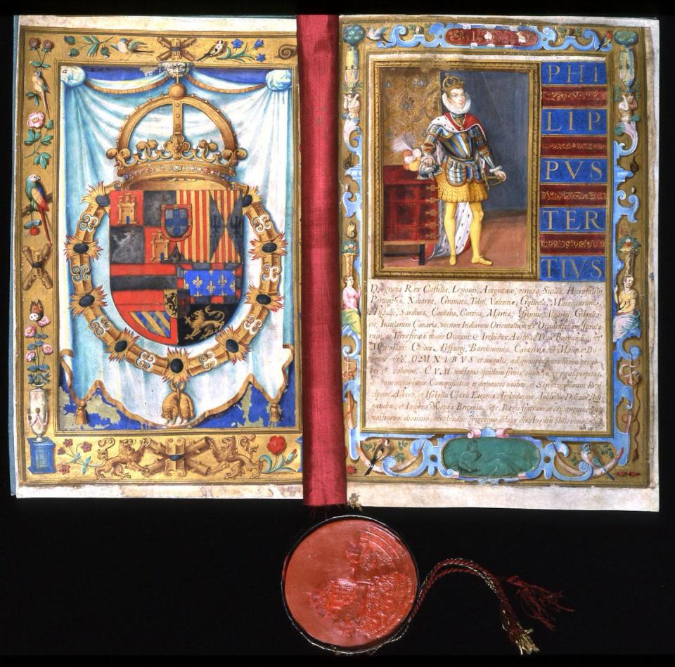 Documento de 1605 firmado en Valladolid que ratifica el Tratado de Londres de 1604 que puso fin a la guerra anglo-española. The National Archives (Reino Unido)