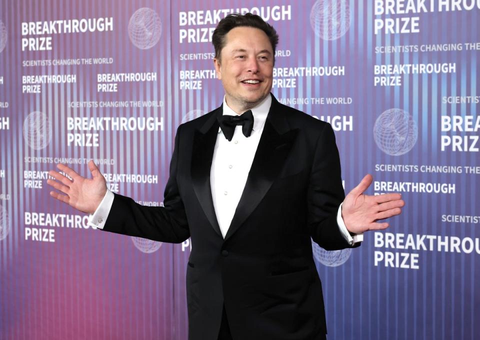 Elon Musk — pictured on 13 April — told Tesla employees that some 10 per cent of their jobs would be cut on Monday (Getty Images)