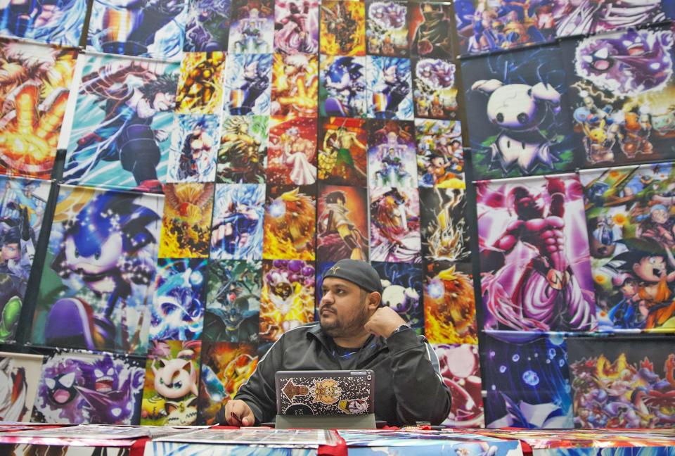 Tony Saavedra waits for customers during the 2019 San Angelo Comic Con on Saturday, Oct. 12, 2019.