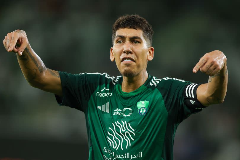 Former Liverpool striker Roberto Firmino in action for Al Ahli