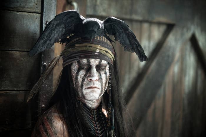 Johnny Depp in "The Lone Ranger"