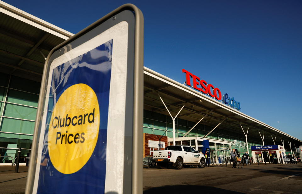 A general view of Tesco Extra store, in Warrington, Britain, January 13, 2022. REUTERS/Jason Cairnduff