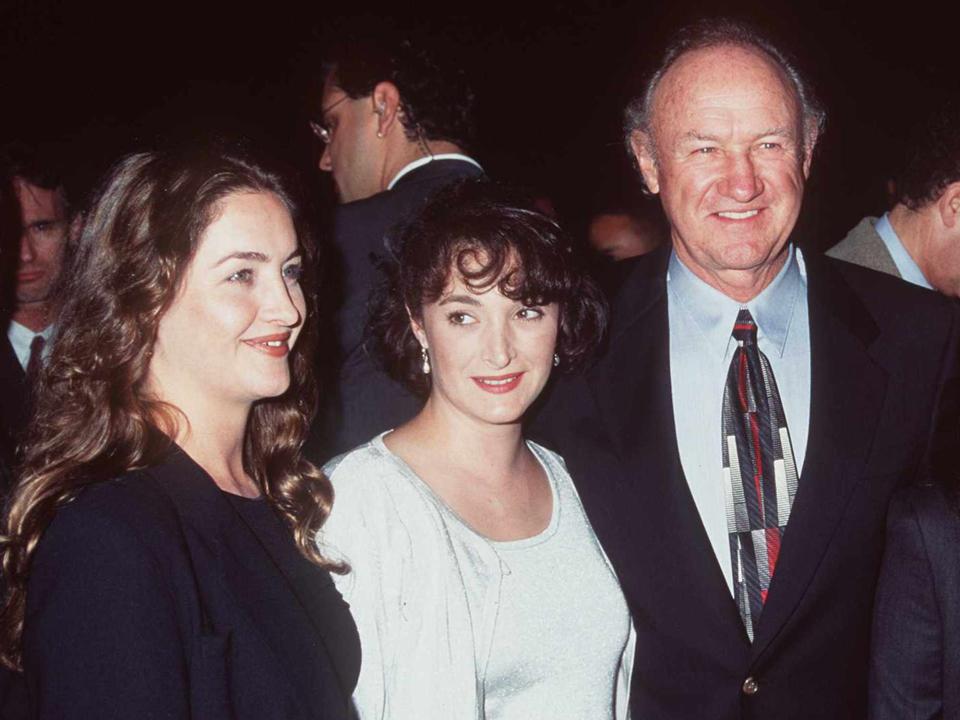 <p>Getty</p> Elizabeth Hackman, Leslie Hackman, and Gene Hackman