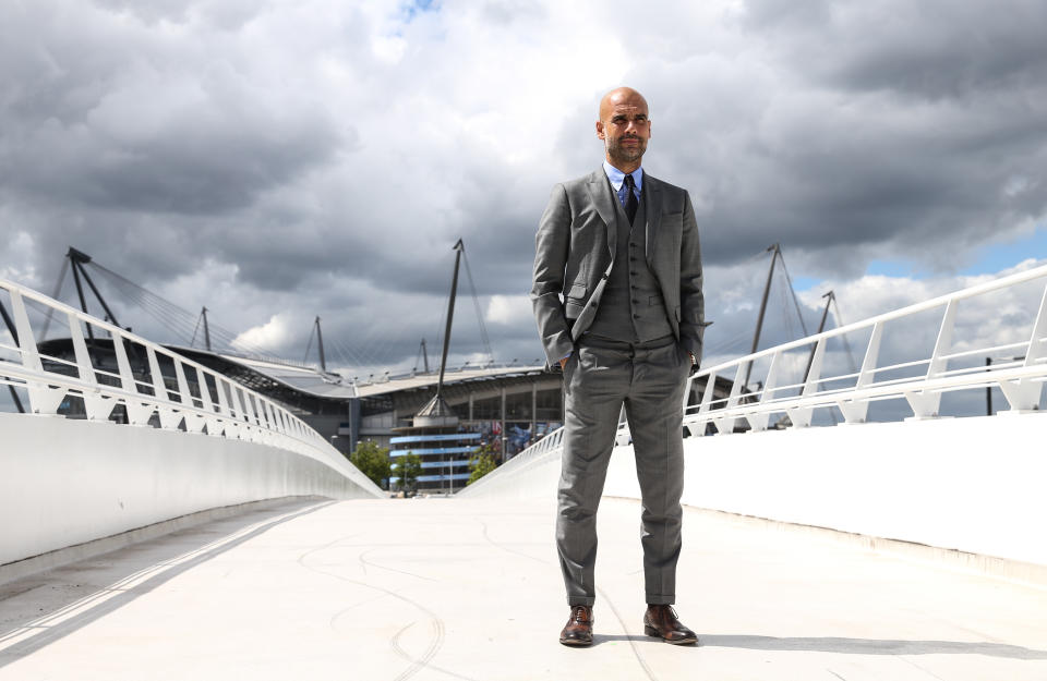 It’s taken some time, but Pep Guardiola is finally painting his Manchester City masterpiece. (Getty)