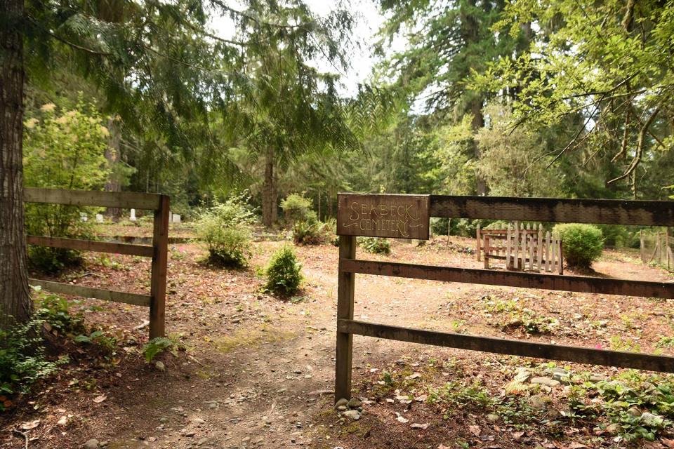 The Seabeck Cemetery is located north of Dancing Deer Way on the land owned by the Seabeck Conference Center.