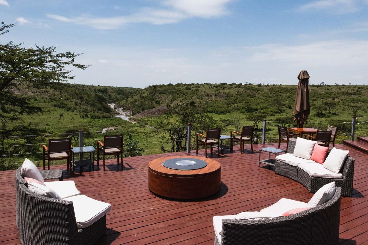 Lounge furniture on a patio at Mahali Mzuri