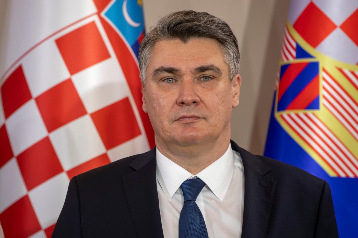Milanovic after taking the presidential oath in 2020 (AP)
