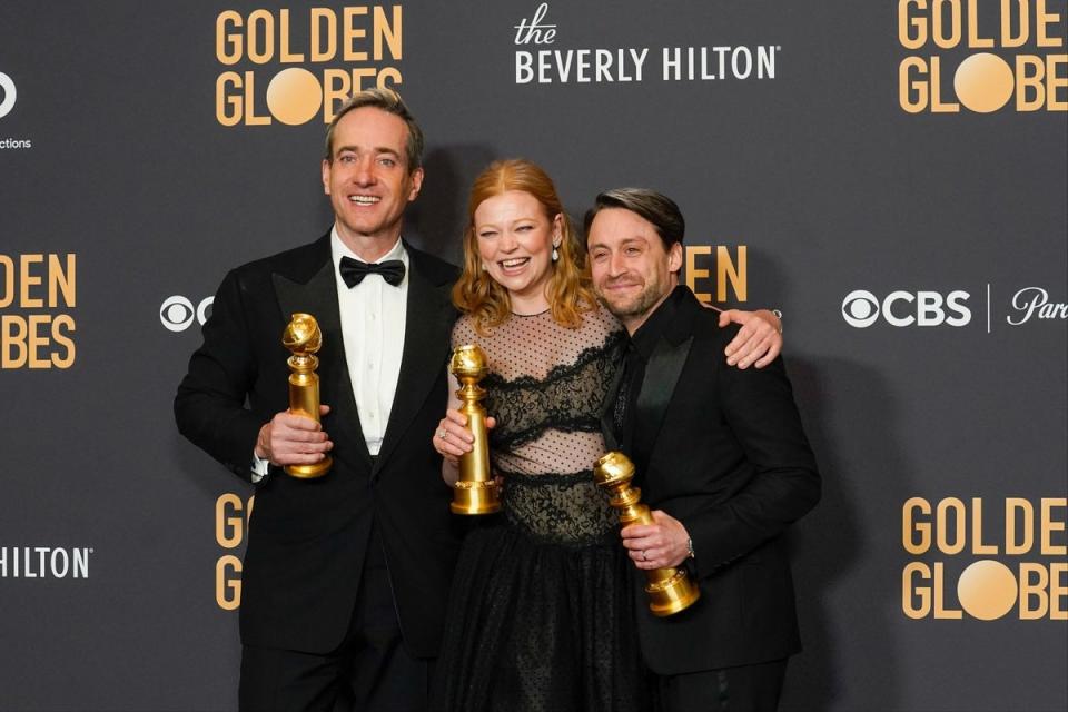 Matthew Macfadyen, Sarah Snook and Kieran Culkin all scooped awards for Succession (Chris Pizzello/Invision/AP)