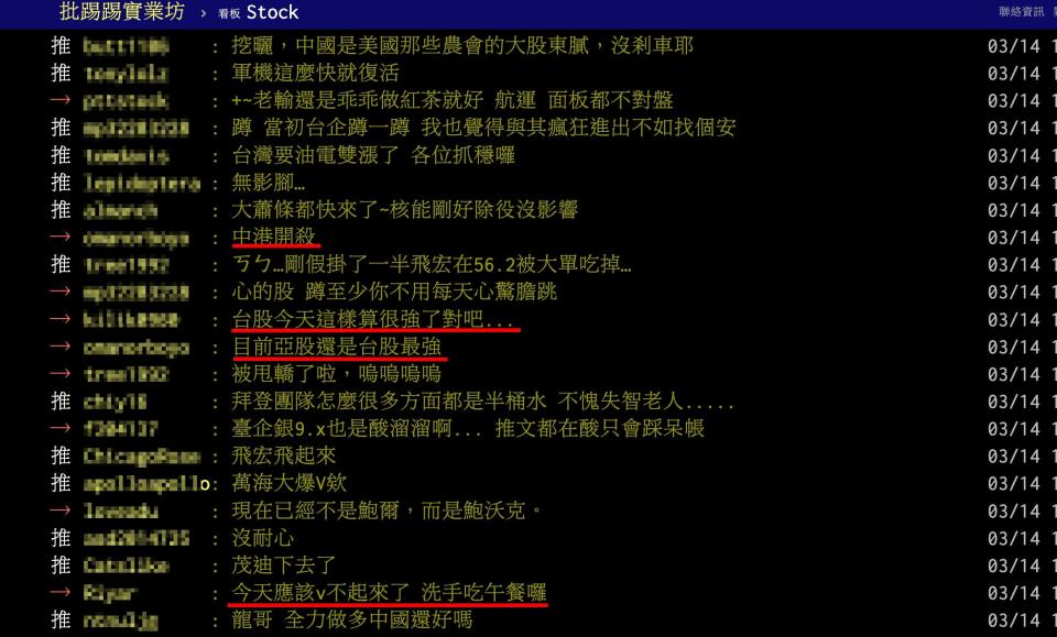 台股今日表現相對於日、韓等亞股抗跌，成為網友熱議話題（圖／翻攝自PTT）