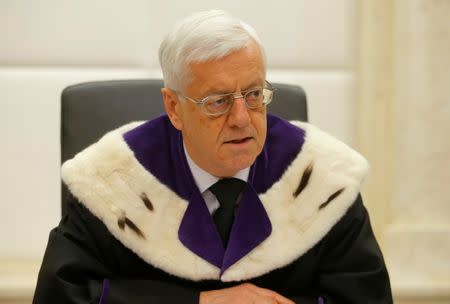 Austrian Constitutional Court Chief Justice Gerhart Holzinger opens a hearing in Vienna, Austria, June 22, 2017. REUTERS/Heinz-Peter Bader