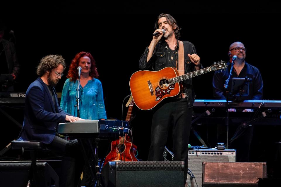 Band of Heathens performs during the Tribute to Ronnie Milsap concert at Bridgestone Arena in Nashville, Tenn., Tuesday, Oct. 3, 2023.