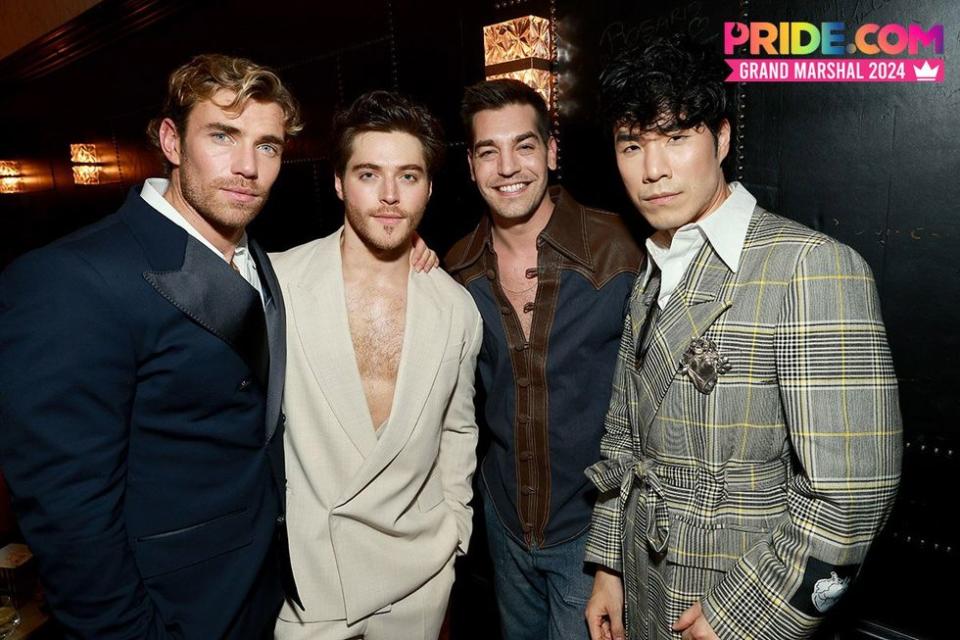 (L-R) Zane Phillips, Froy Gutierrez, Matt Rogers, and Eugene Lee Yang attend as Vanity Fair and Instagram Celebrate Vanities: A Night for Young Hollywood at Bar Marmont on March 06, 2024 in Los Angeles, California.