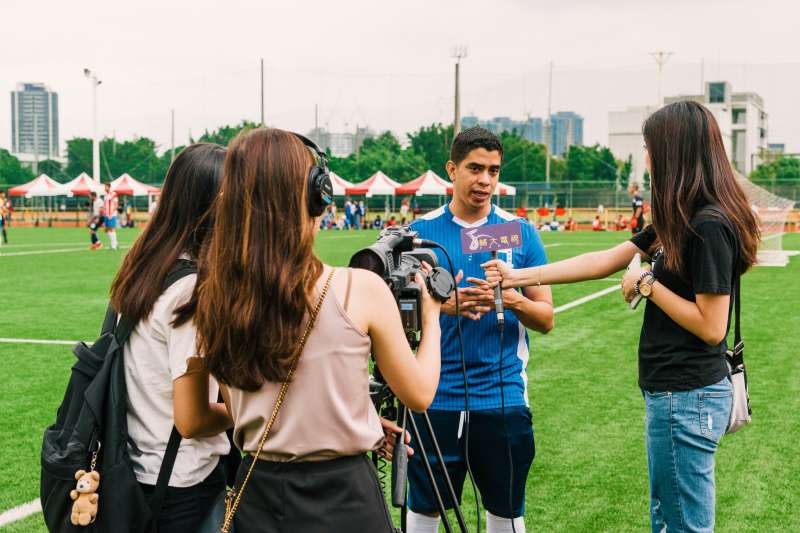 2019年Copa America Taiwan賽事，主辦人黃賀南受訪。（取自Copa America Taiwan臉書）