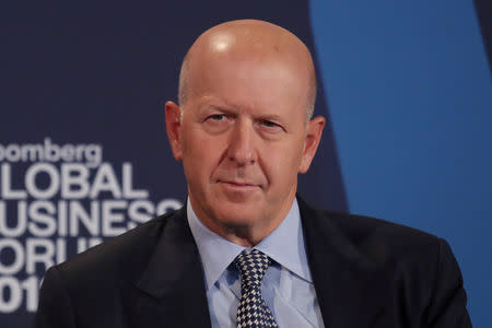 FILE PHOTO: David Solomon, CEO of Goldman Sachs, at the Bloomberg Global Business forum in New York, U.S., September 26, 2018. REUTERS/Shannon Stapleton/File Photo