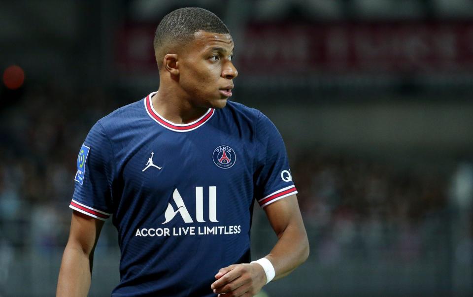 Kylian Mbappe of PSG during the Ligue 1 match between Stade Brestois 29 and Paris Saint-Germain (PSG) at Stade Francis Le Ble on August 20, 2021 in Brest, France. - GETTY IMAGES