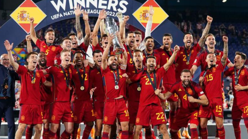Spain celebrate winning Nations League