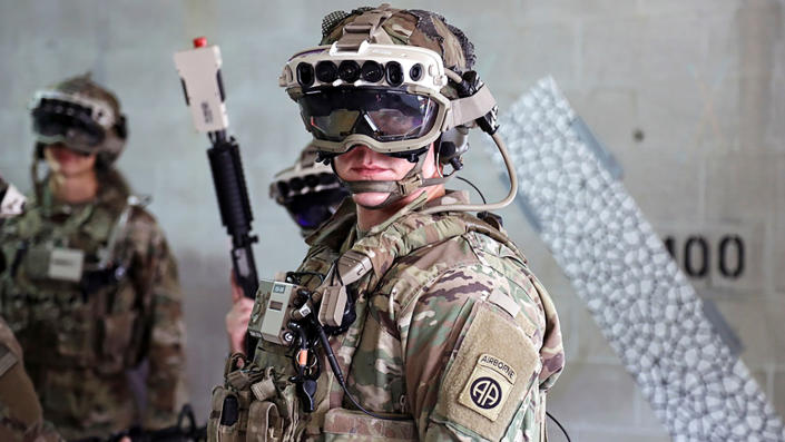 Soldiers wearing a prototype of the U.S. Army’s Integrated Visual Augmentation System.