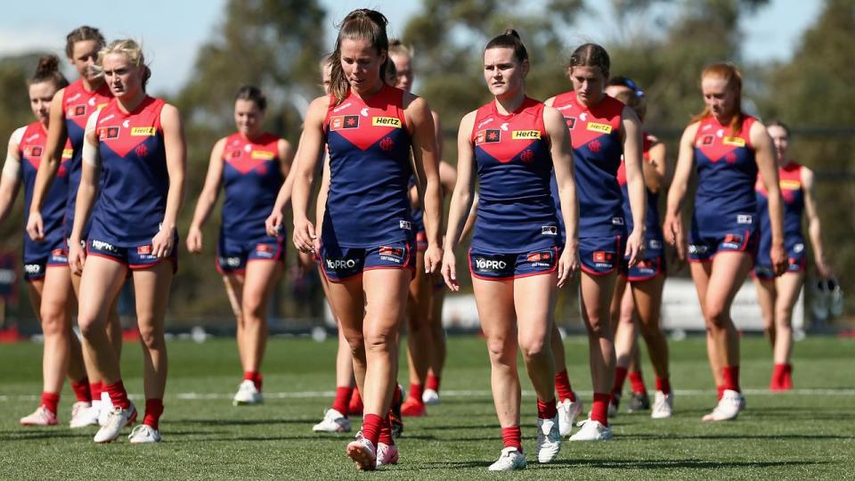 Disappointed Melbourne players.