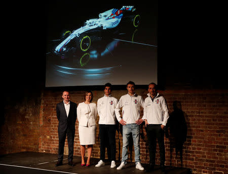 F1 Formula One - Williams Formula One Launch - London, Britain - February 15, 2018 Williams' Chief Technical Officer Paddy Lowe, Deputy Team Principal Claire Williams, Driver Lance Stroll, Driver Sergey Sirotkin and Reserve and Development Driver Robert Kubica Action Images via Reuters/Paul Childs