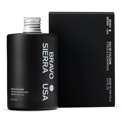 bottle of Bravo Sierra Eau de Cologne against white background