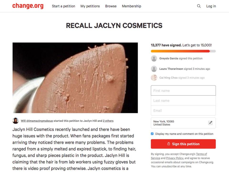 jaclyn hill petition