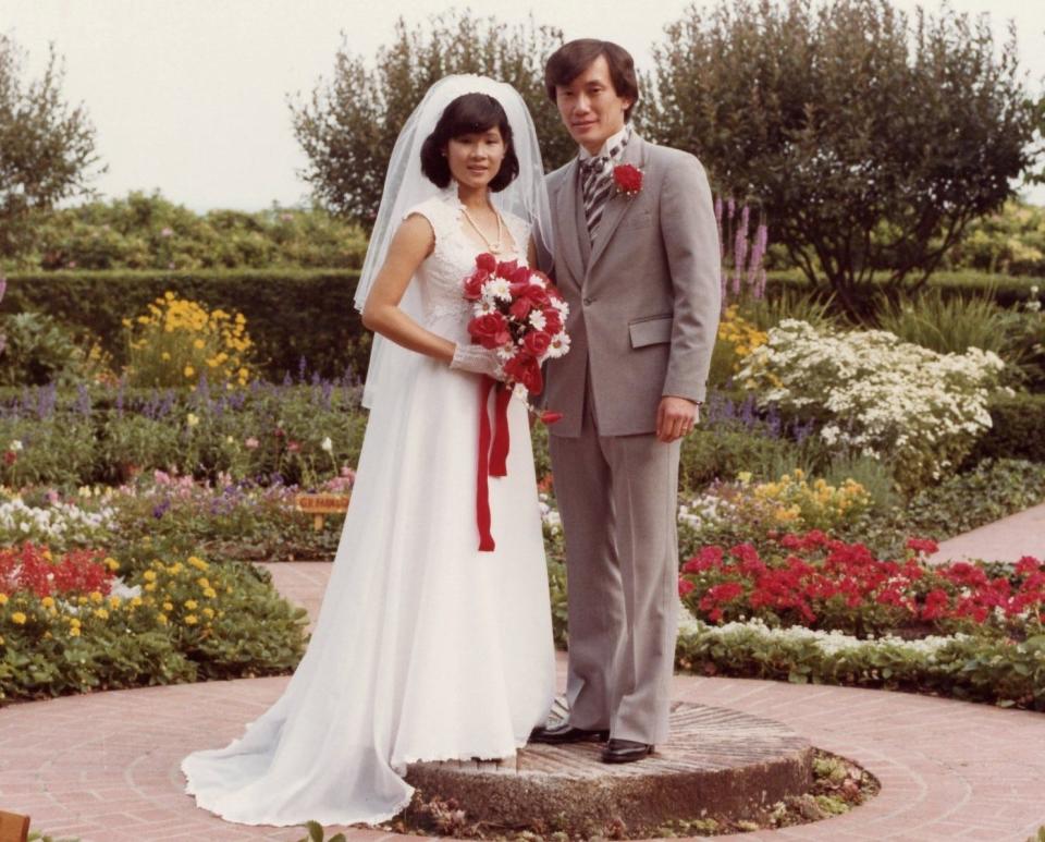 Yvonne Liu and her husband at their wedding in July, 1981