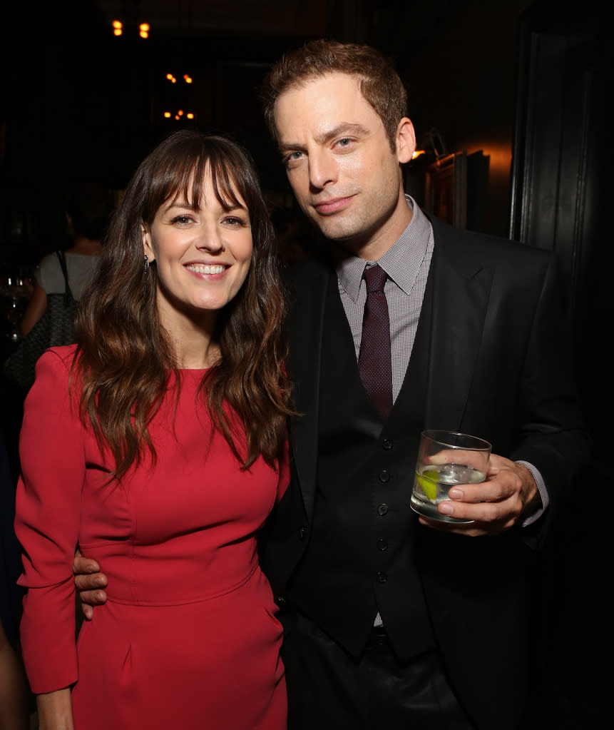 Rosemarie DeWitt and Justin Kirk attend the Los Angeles premiere of 'Nobody Walks' after party at Wood & Vine on October 2, 2012 in Hollywood, California.