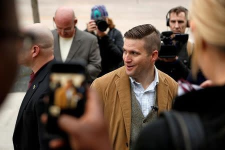 Richard Spencer of the National Policy Institute arrives on campus to speak at an event not sanctioned by the school, at Texas A&M University in College Station, Texas, U.S. December 6, 2016. REUTERS/Spencer Selvidge/File Photo