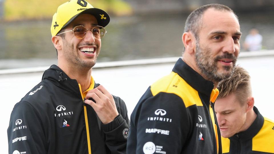 Daniel Ricciardo, pictured here with his Renault team boss.