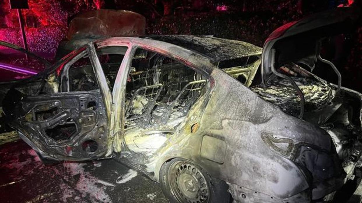<div>A car in Piedmont was set on fire in an arson case, police said. May 17, 2024. Photo: Piedmont police</div>