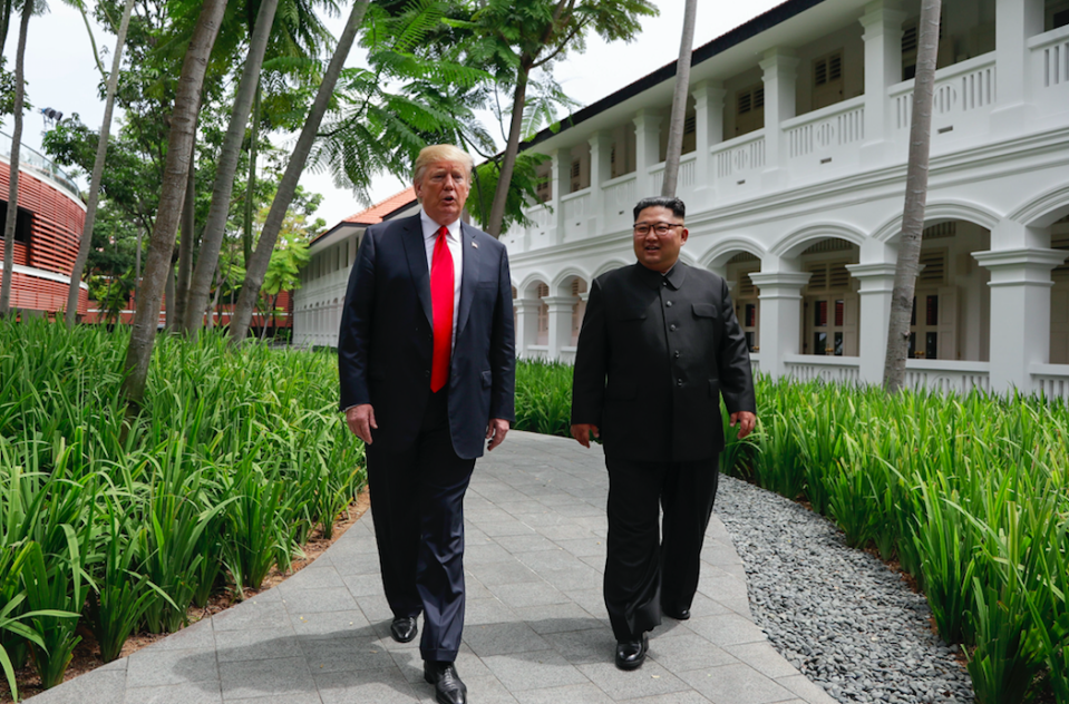 <em>Trump praised Kim as a ‘very worthy, very smart negotiator’ (PA)</em>