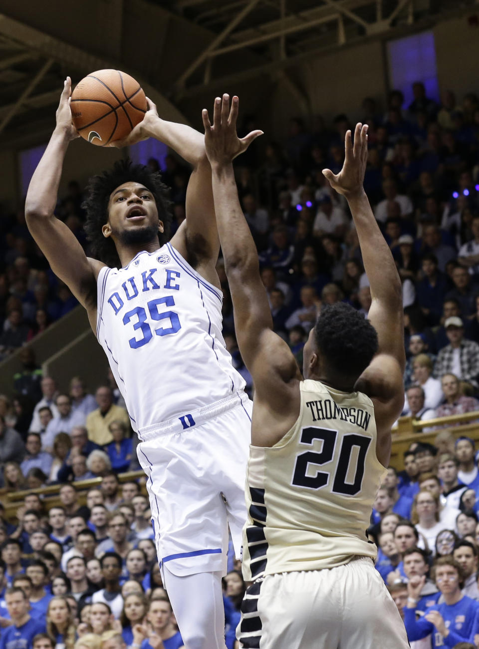 Bagley’s lack of shooting range will be a factor for NBA teams during the pre-draft evaluation process. (AP)