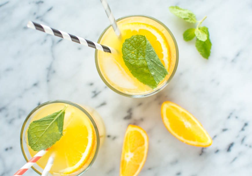 Orange Mint Coconut Water from Healthy Nibbles and Bits