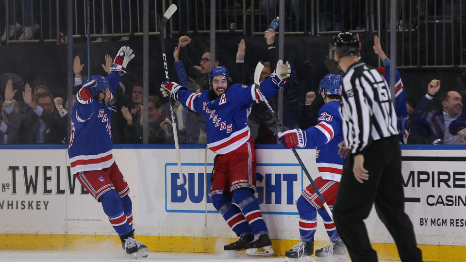 New York Rangers forward Mika Zibanejad submitted a performance for the ages against the Washington Capitals. (Brad Penner-USA TODAY Sports)