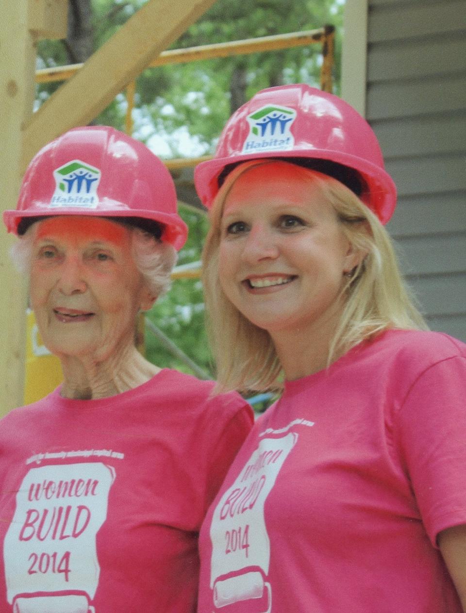 The 2022 Women Build home is being built in memory of former Mississippi First Lady and Habitat founder Elise Winter (left) who passed away on July 17, 2021. She is pictured here with Mississippi First Lady Elee Reeves from when the two volunteered together to build a Habitat home in 2014.