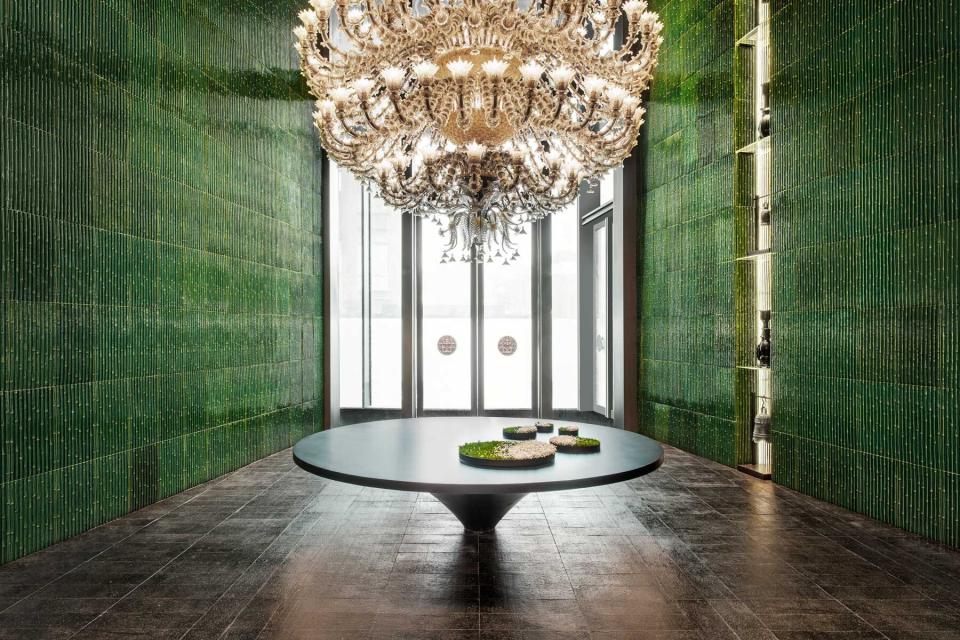 Lobby of The Middle House hotel in Shanghai, China