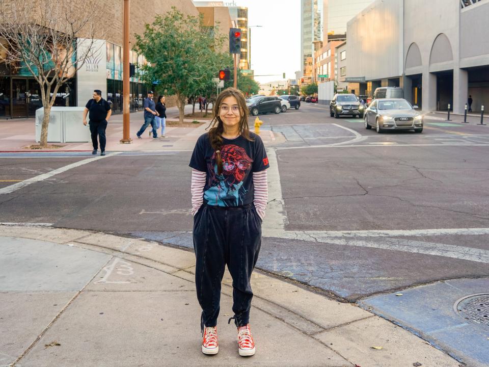 The author in front of downtown Phoenix