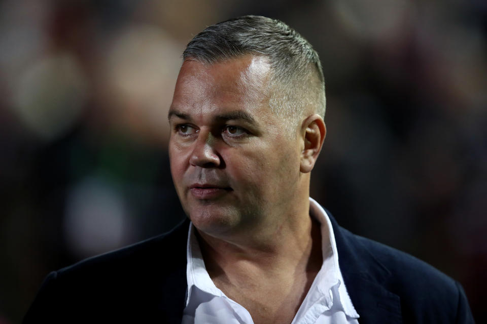 Manly staff including Anthony Seibold (pictured) will visit NBA outfit the Brooklyn Nets, the world-famous New York Yankees baseball franchise, the NFL's LA Rams and drop in on UFC headquarters in Vegas. Image: Getty