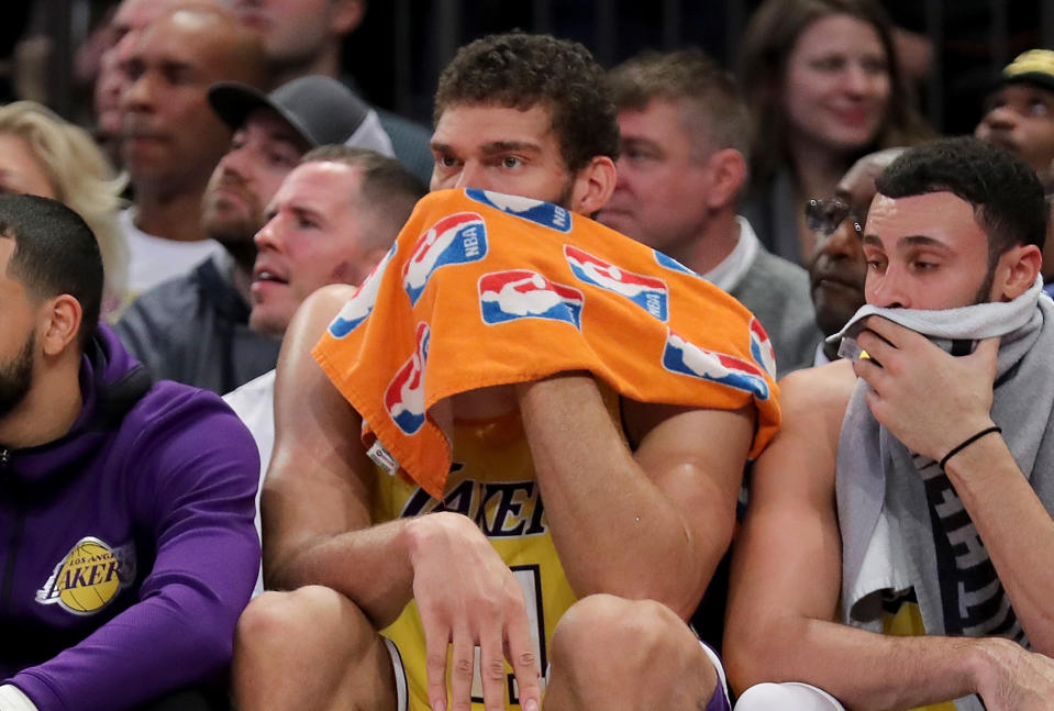Brook Lopez had a terrible few minutes of basketball Thursday night in Cleveland. (Getty)
