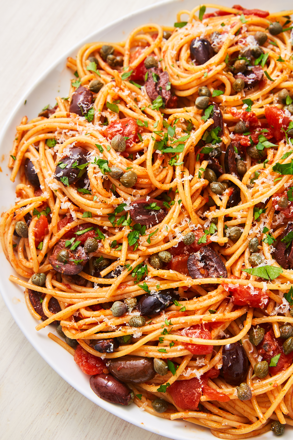 <p>With an extremely fragrant sauce, this pasta is to die for. Serve it with the <a href="https://www.delish.com/cooking/recipe-ideas/a24803098/easy-garlic-bread-recipe/" rel="nofollow noopener" target="_blank" data-ylk="slk:best garlic bread ever;elm:context_link;itc:0;sec:content-canvas" class="link ">best garlic bread ever</a> and call it a day. </p><p>Get the recipe from <a href="https://www.delish.com/cooking/recipe-ideas/a26092759/pasta-puttanesca-recipe/" rel="nofollow noopener" target="_blank" data-ylk="slk:Delish;elm:context_link;itc:0;sec:content-canvas" class="link ">Delish</a>.</p>