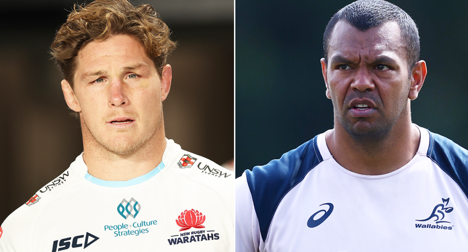 Pictured Michael Hooper left and Kurtley Beale right. Image: Getty