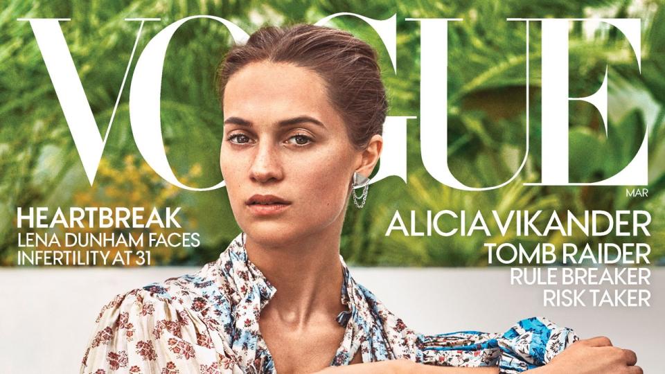 The 29-year-old actress covers the March issue of 'Vogue' magazine.