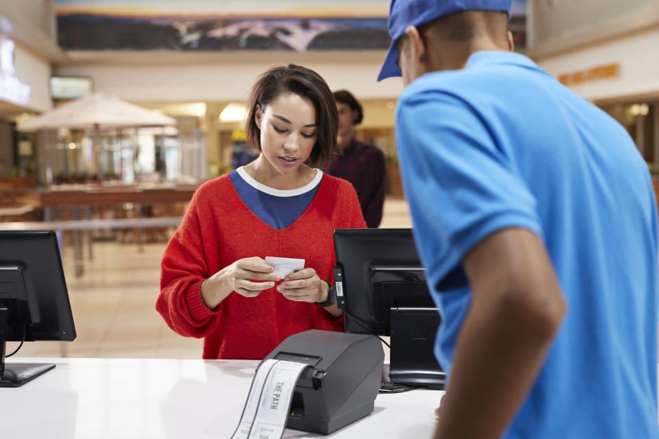 Person at a help counter