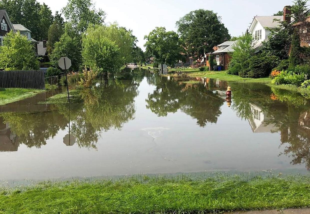 The Detroit River inundated Detroit's Jefferson-Chalmers neighborhood in 2021. <a href="https://newsroom.ap.org/detail/HighWaterDetroitFlooding/35df93ae560e4e13912b5f36456d2e8d/photo?Query=detroit%20flood&mediaType=photo&sortBy=&dateRange=Anytime&totalCount=74&currentItemNo=18" rel="nofollow noopener" target="_blank" data-ylk="slk:AP/Corey Williams;elm:context_link;itc:0;sec:content-canvas" class="link ">AP/Corey Williams</a>