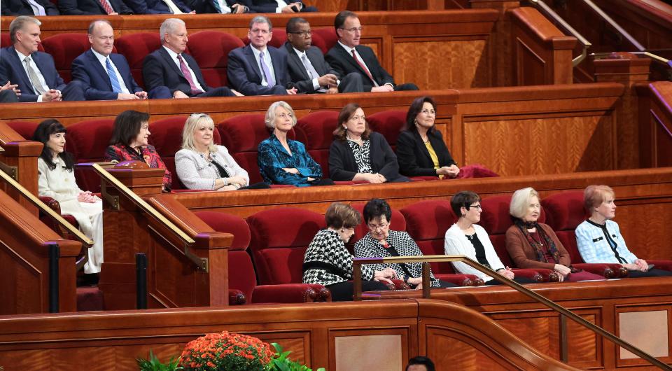 General authorities’ wives sit during the 193rd Semiannual General Conference of The Church of Jesus Christ of Latter-day Saints at the Conference Center in Salt Lake City on Saturday, Sept. 30, 2023. | Jeffrey D. Allred, Deseret News