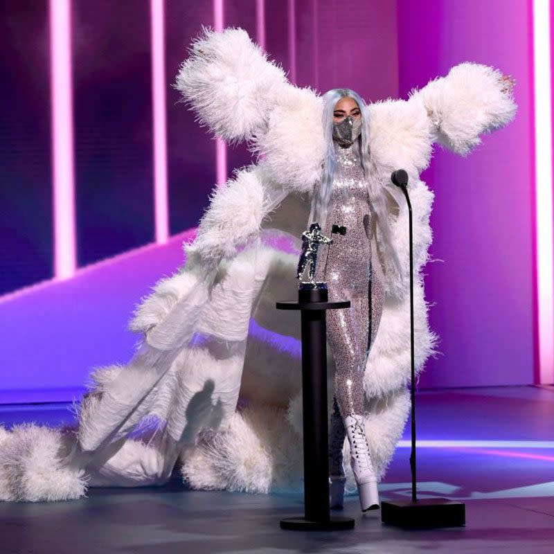 Every single Lady Gaga outfit and face mask from the 2020 VMAS