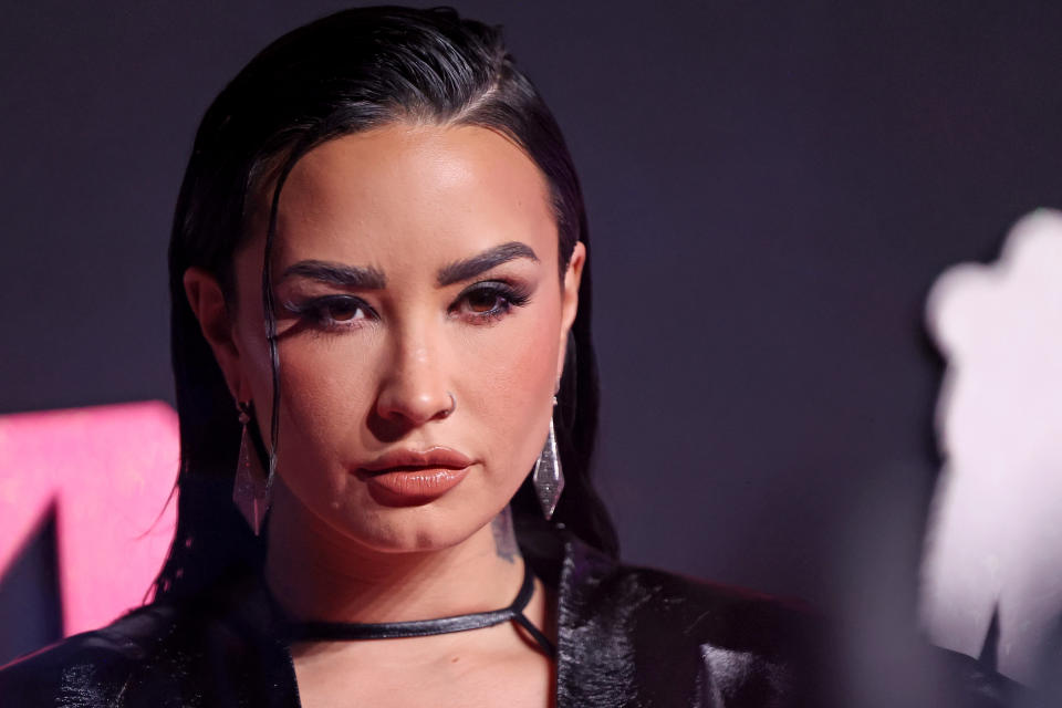 NEWARK, NJ - SEPTEMBER 12: (Editor's Note: Special effects camera filters were used in this image.) Demi Lovato at the Prudential on September 12, 2023 in Newark, New Jersey. Attend the 2023 Video Music Awards held at the Center.  (Photo by Mike Coppola/Getty Images for MTV)