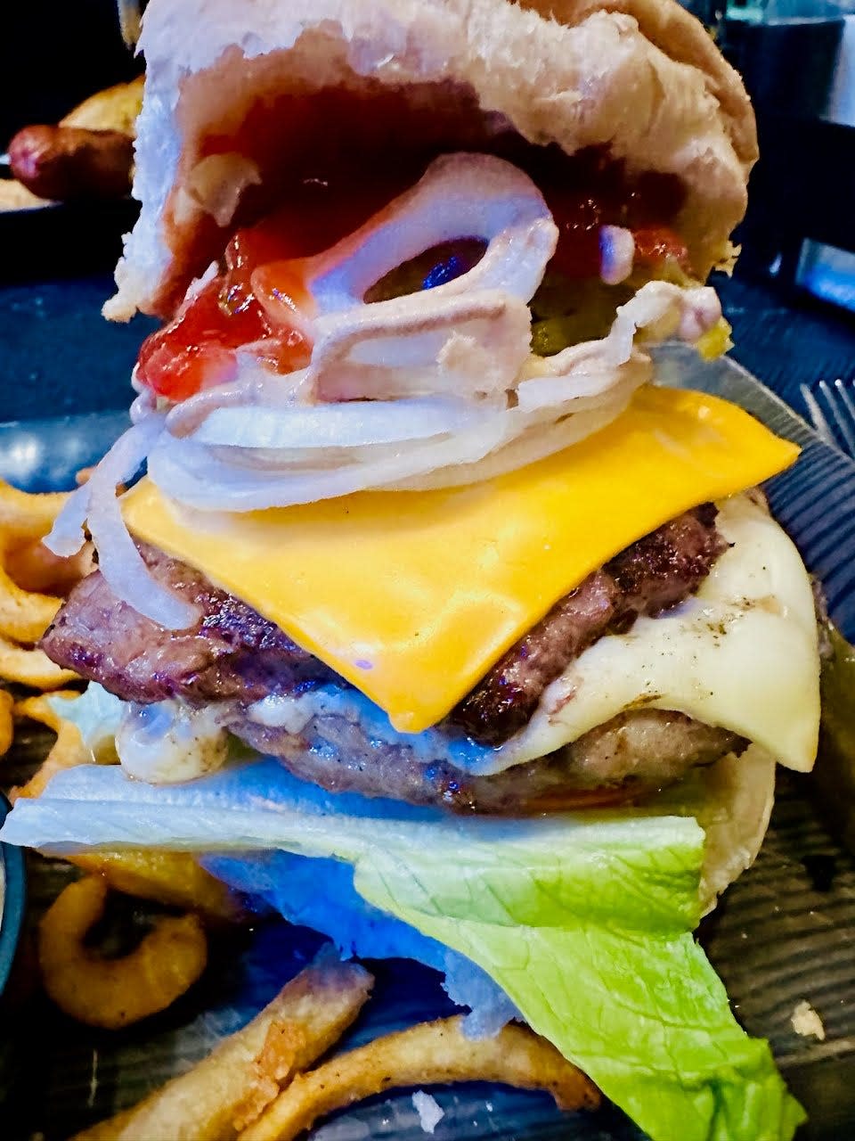 A look inside the Mini-Moose burger from the Smiling Moose Saloon & Grill.