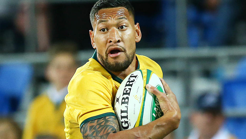 Israel Folau in action for the Wallabies. (Photo by Jono Searle/Getty Images)